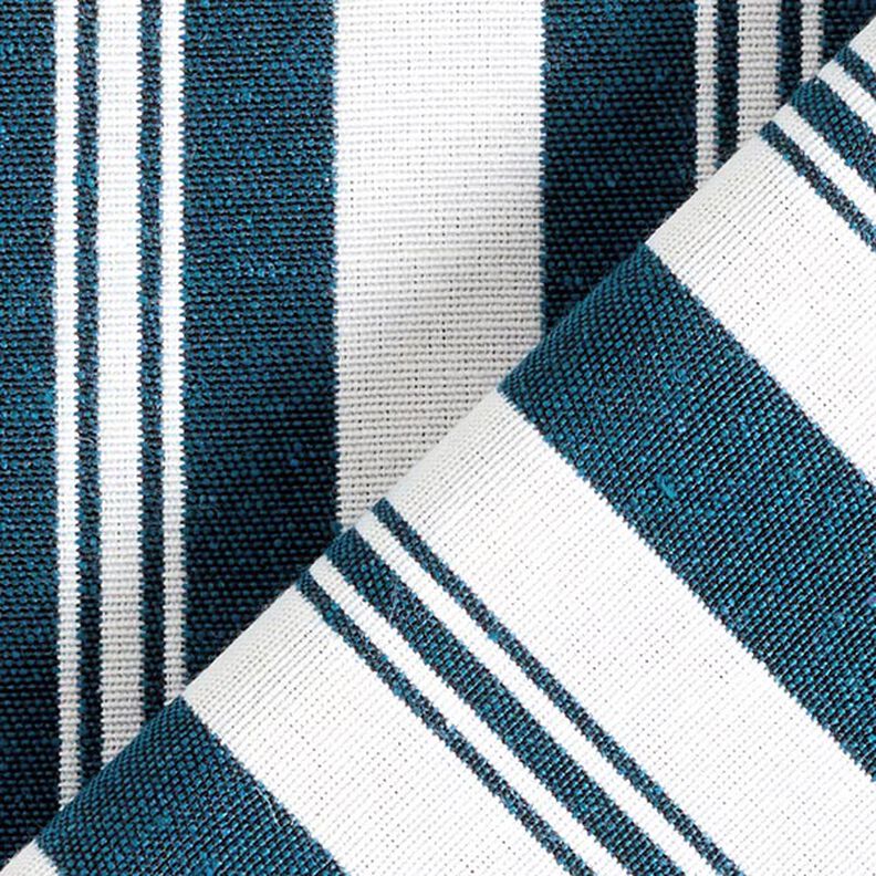 Decor Fabric Jacquard stripes – ocean blue/white,  image number 4