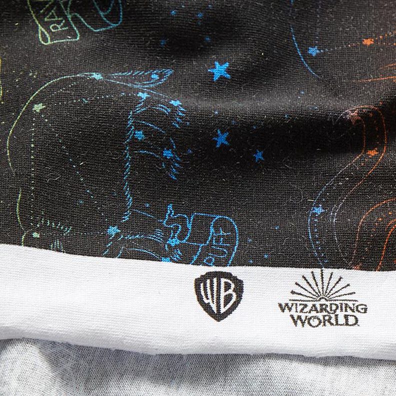 Cotton Jersey Licensed Fabric Heraldic animal constellations of Harry Potter  | Warner Bros. – black,  image number 7