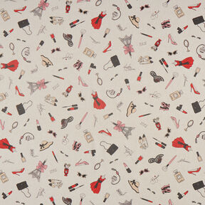 Decor Fabric Half Panama Fashion – natural/black, 