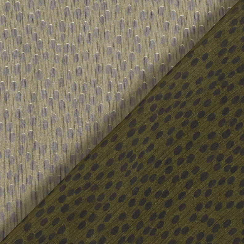 Crêpe chiffon big dots – khaki/black,  image number 5