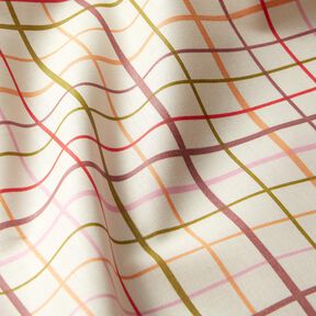 Coated Cotton colourful checks – beige/red, 