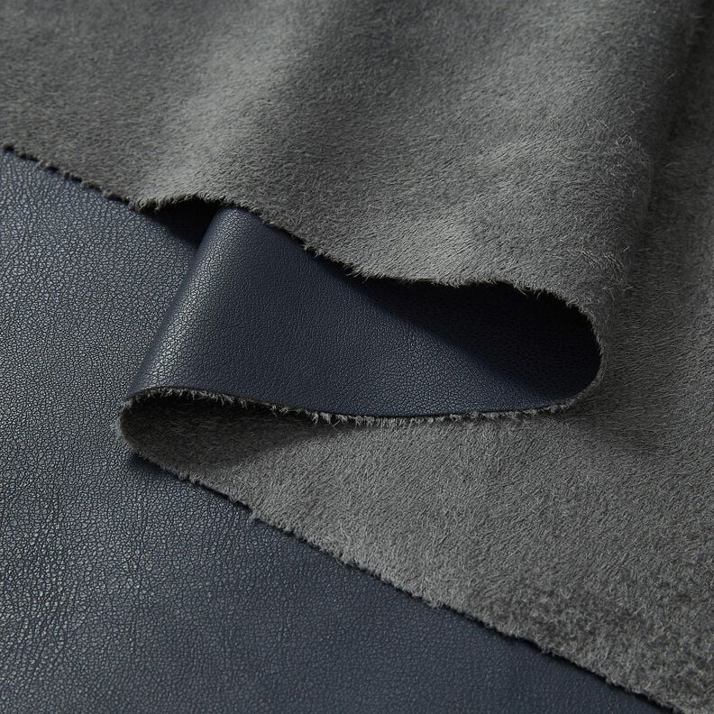 Imitation Leather with velour reverse  – midnight blue,  image number 3