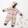 Anti-Pilling Fleece colourful stripes – white,  thumbnail number 6