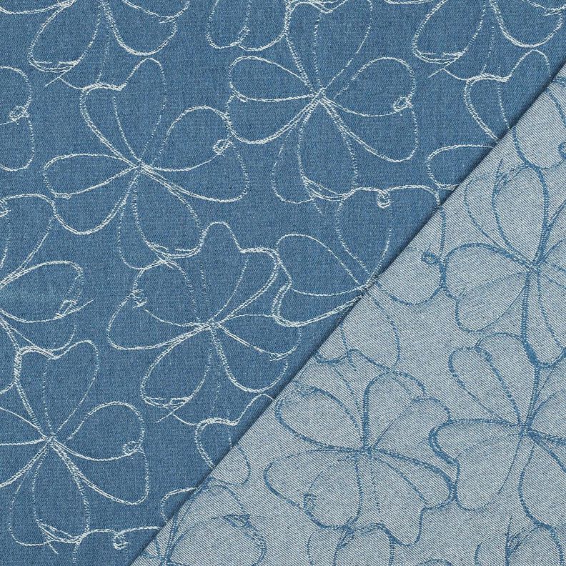 Denim Jacquard Flowers | Poppy Fabrics – denim blue,  image number 4