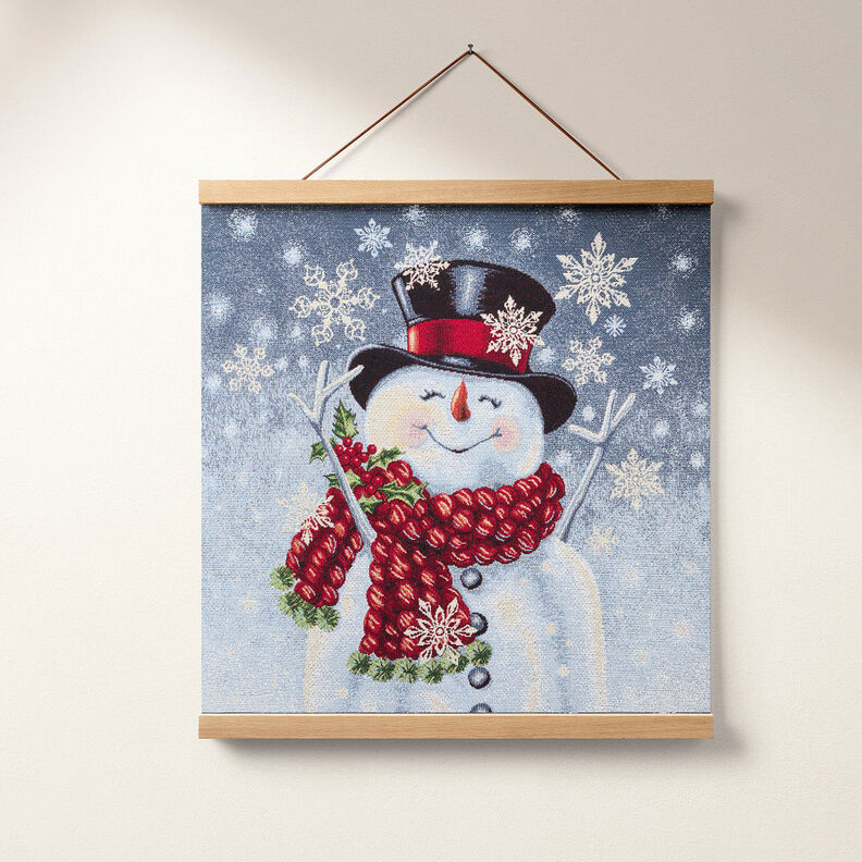 Panel Tapestry Fabric Lurex snowman – white,  image number 6