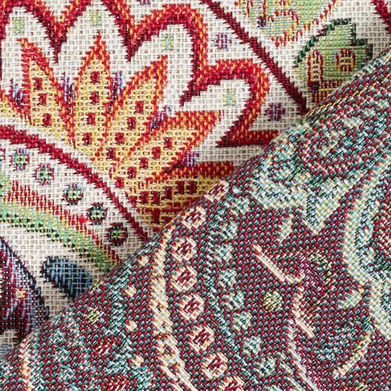 Decor Fabric Tapestry Fabric Colourful Paisley – offwhite,  image number 4