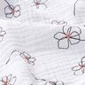 Double Gauze/Muslin painted poppies – white/black,  thumbnail number 2