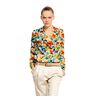 Viscose Linen Blend stylized flowers – offwhite/orange,  thumbnail number 5
