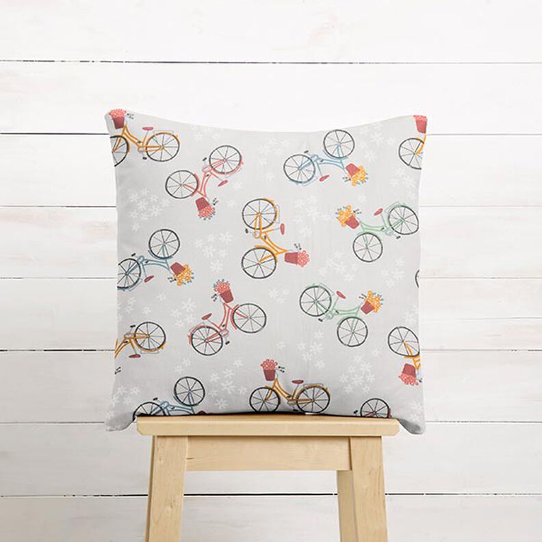 Cotton Cretonne Dutch bike – light orange/misty grey,  image number 6