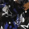 French Terry Skate graffiti Digital Print | Poppy Fabrics – black/indigo,  thumbnail number 2