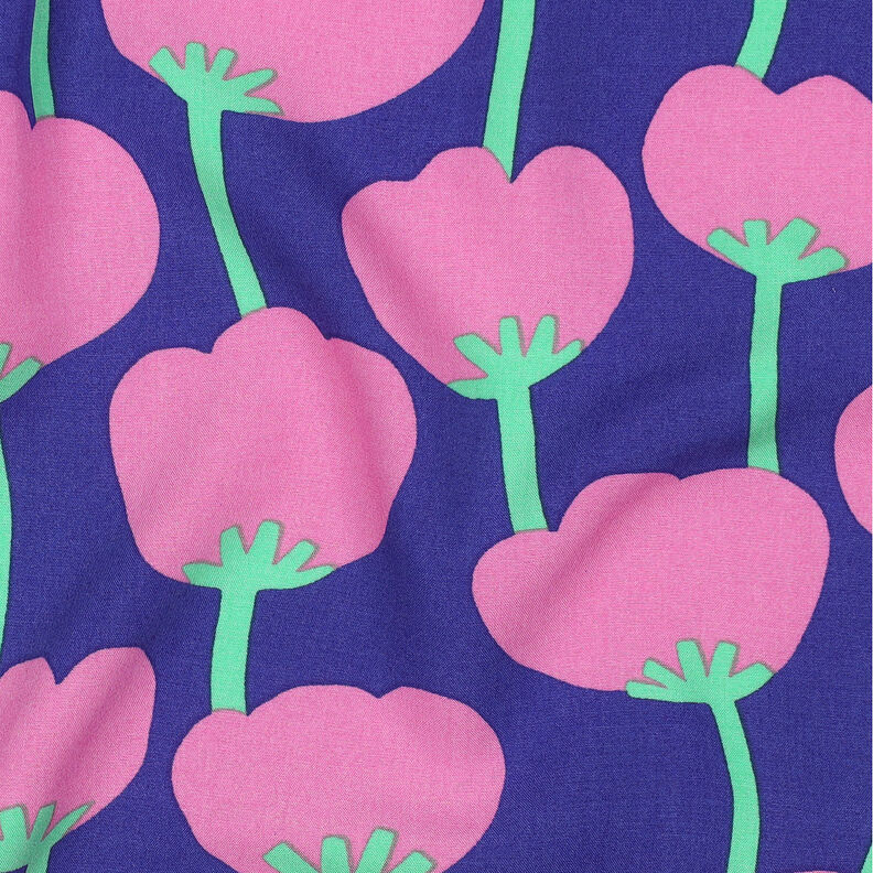 LENZING™ ECOVERO™ viscose fabric  Poppies | Nerida Hansen – navy blue/pink,  image number 2