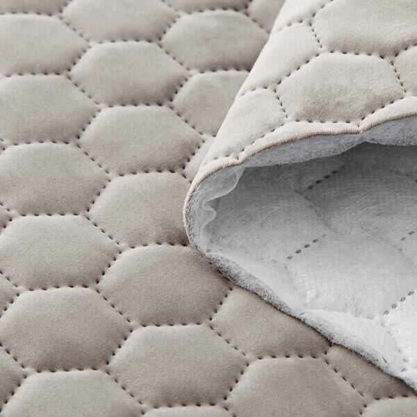 Upholstery Fabric Velvet Honeycomb Quilt – grey,  image number 3