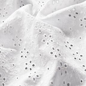 Cotton Batiste Broderie Anglaise rows of flowers – white, 