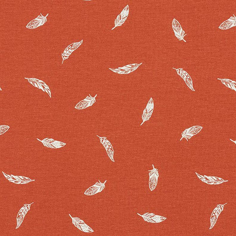 Cotton jersey feathers – terracotta,  image number 1