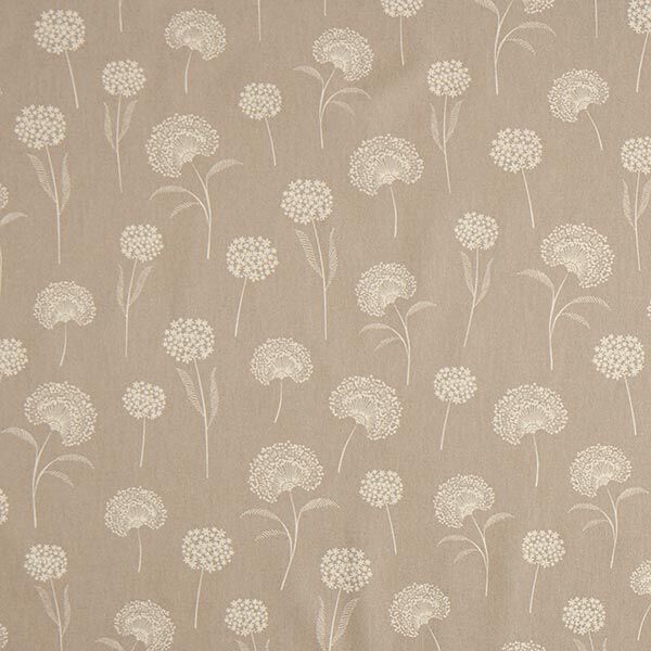 Decor Fabric Half Panama dandelions – natural/white,  image number 1