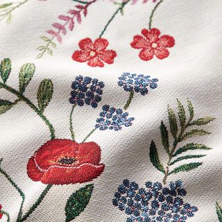 Decor Fabric Tapestry Fabric Poppies – offwhite/red, 