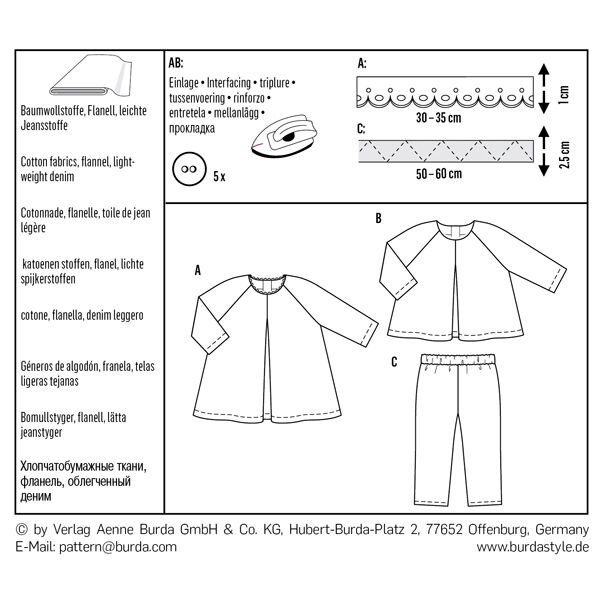 Baby-Dress | Blouse | Trousers/Pants, Burda 9348 | 68 - 98,  image number 8