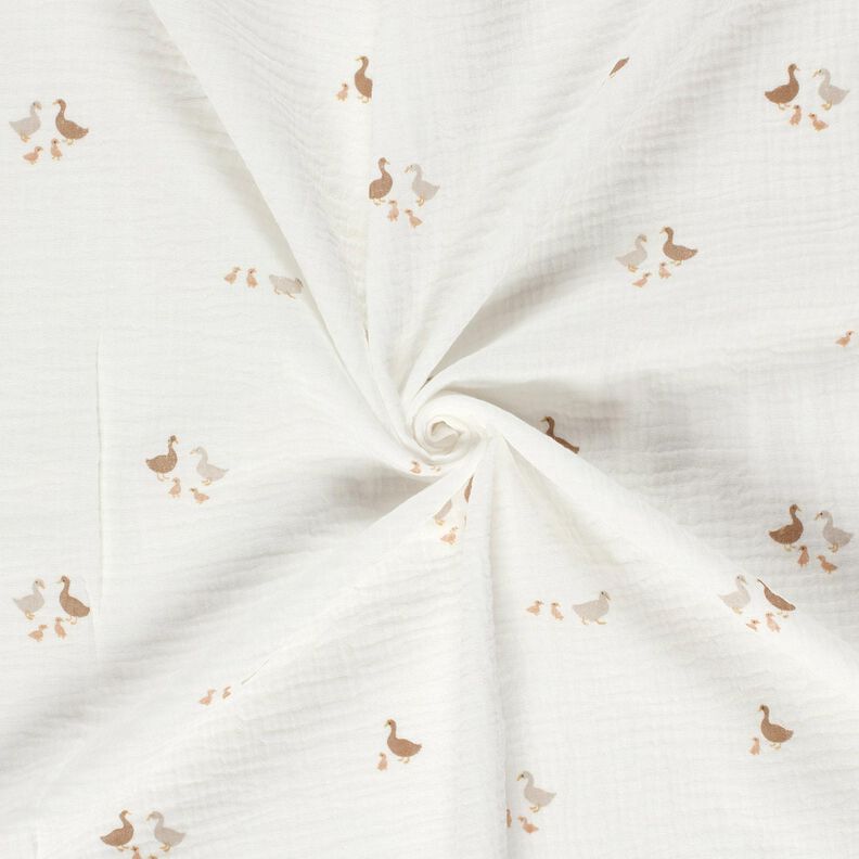Double Gauze/Muslin Duck Family – offwhite/natural,  image number 3
