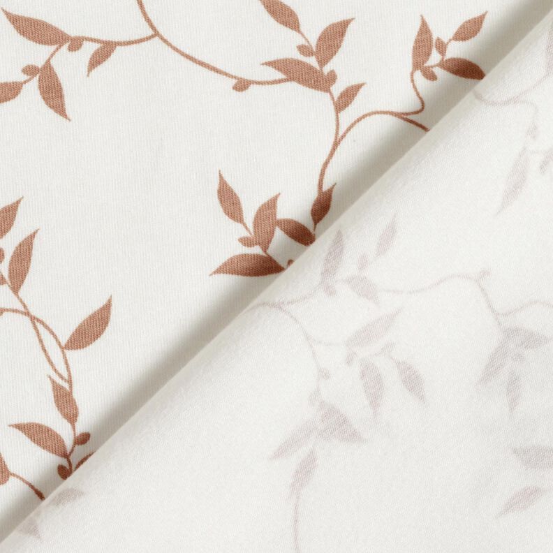 Cotton Jersey Leafy Vines – ivory/light brown, image number 4