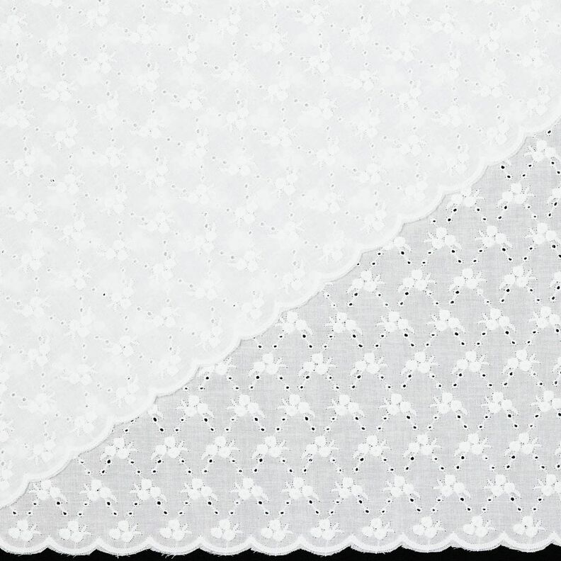 Cotton Broderie Anglaise flower diamonds| Poppy Fabrics – white,  image number 5