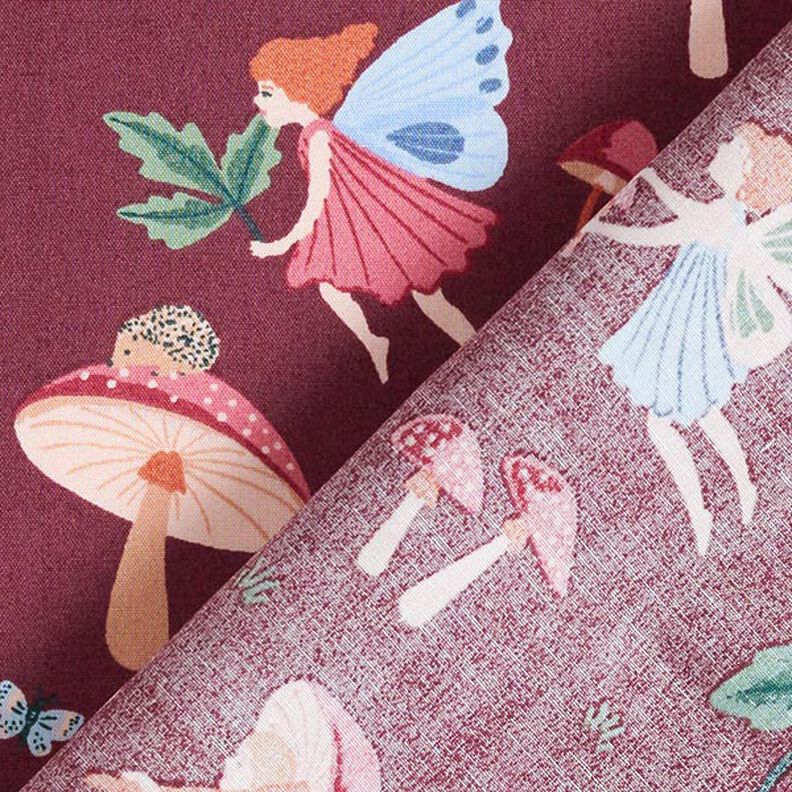 Cotton Poplin Fairy World – burgundy,  image number 5
