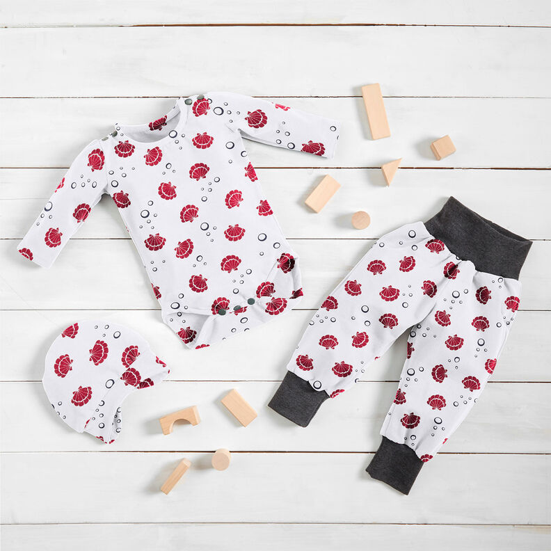 Cotton Jersey Shells Metallic – white/red,  image number 7