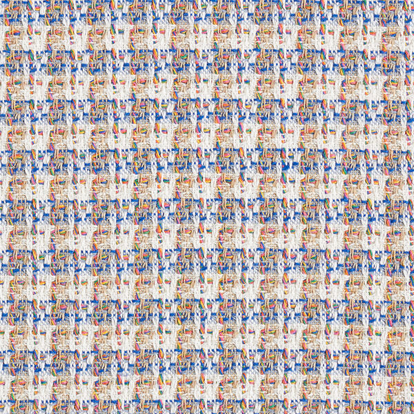 Cotton tweed multicoloured checks – offwhite/blue,  image number 1