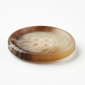 4-hole round button [Ø 25 mm] – natural/dark brown, 