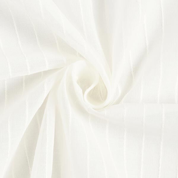 Curtain Fabric Wide Stripes Effect Thread 300 cm – white,  image number 1