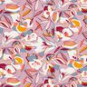 viscose fabric graphic flowers and leaves – offwhite/dark dusky pink,  thumbnail number 1