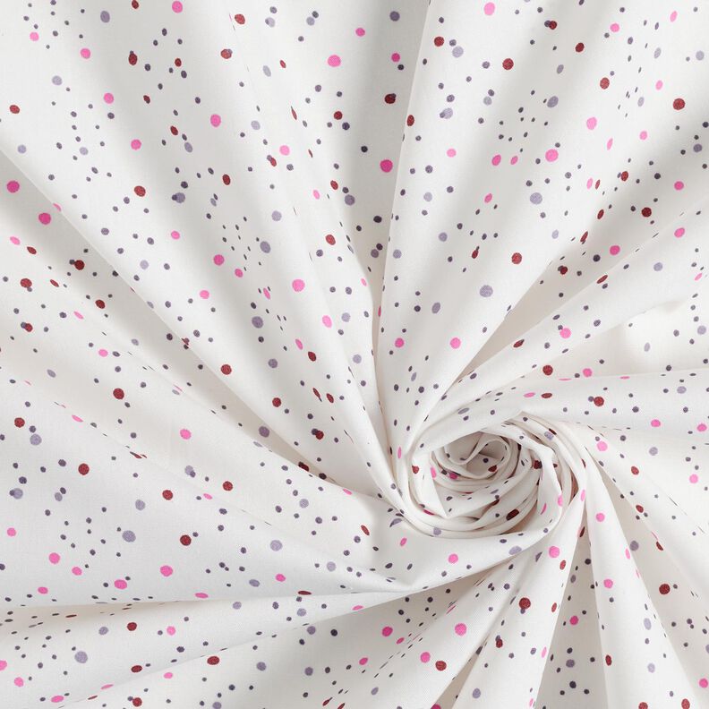 Cotton Poplin colourful dots – ivory/purple,  image number 3