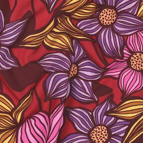 LENZING™ EcoVero™ viscose fabric Flowers | Poppy Fabrics – merlot/apricot, 