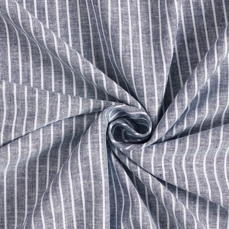 Linen Cotton Blend broad stripes – midnight blue/white,  image number 3