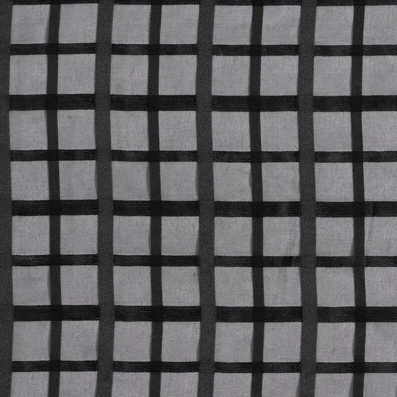 Chiffon window check – black,  image number 1
