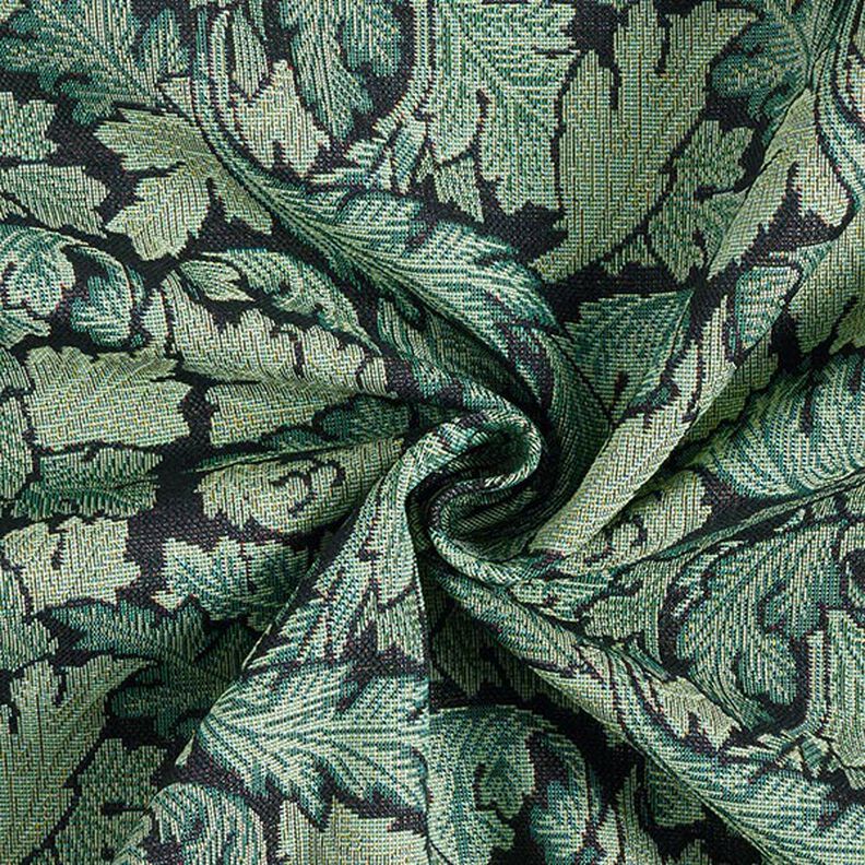 Decor Fabric Tapestry Fabric baroque leaf motif – dark green/reed | Remnant 70cm,  image number 3