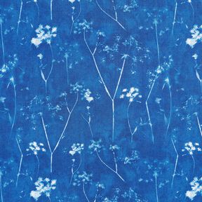 viscose fabric dandelions – royal blue/white, 
