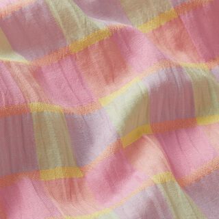Seersucker colourful checks – light pink/lemon yellow, 