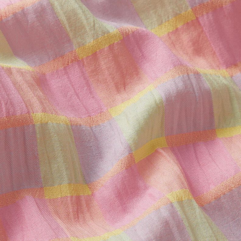Seersucker colourful checks – light pink/lemon yellow,  image number 2