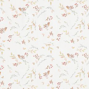 GOTS Cotton Jersey birds in the branches Digital Print – ivory, 