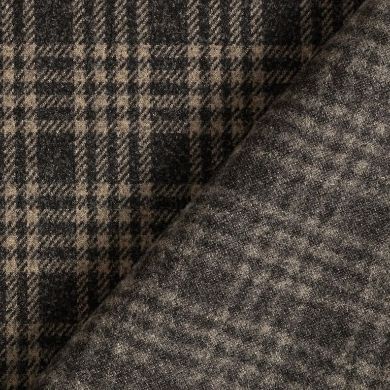 Coating knit stretch check – black/beige,  image number 4