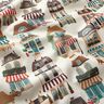 Decor Fabric Half Panama nostalgic houses – offwhite/beige,  thumbnail number 2