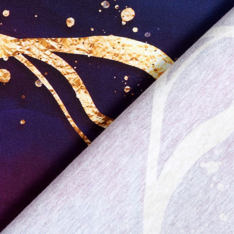 Cotton Jersey Dreamy Marble | Glitzerpüppi  – red lilac/antique gold,  image number 4