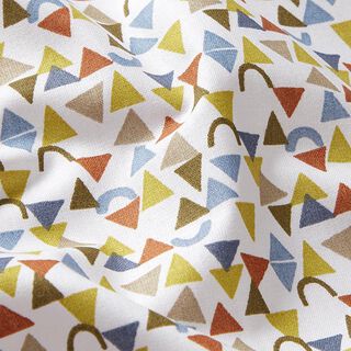 Cotton Cretonne Little Triangles – white/light brown, 