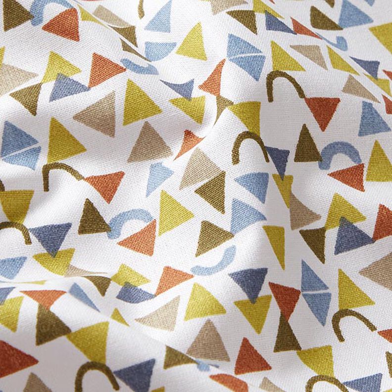 Cotton Cretonne Little Triangles – white/light brown,  image number 2