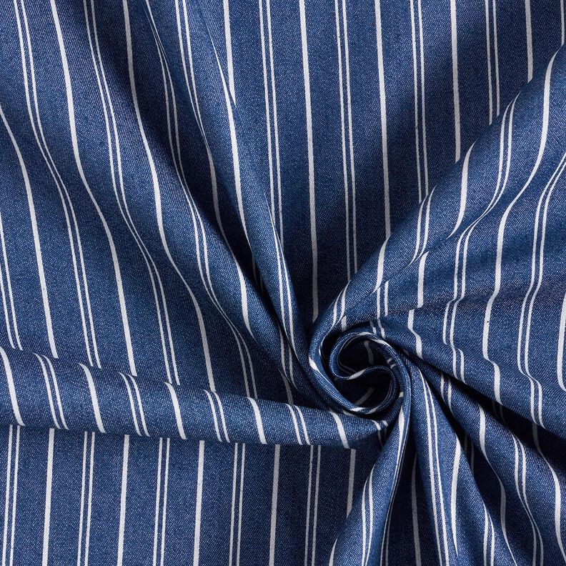 Pinstripes lightweight stretchy denim – denim blue,  image number 4