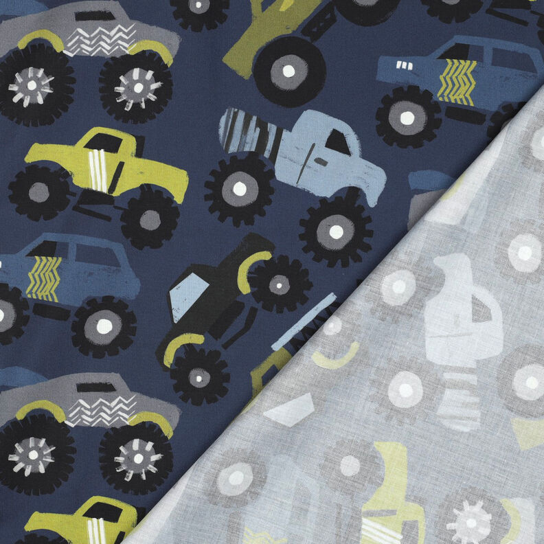 Cotton Poplin Monster trucks | Poppy Fabrics – navy blue, image number 4