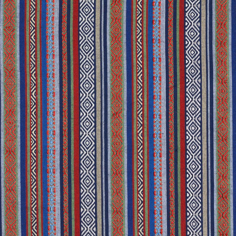 Decor Fabric Jacquard abstract stripes – navy blue/carmine, image number 1