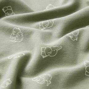 Waffle Jersey Baby Elephants – greige, 