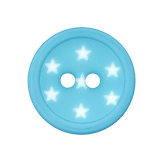 Star Plastic Button – turquoise, 