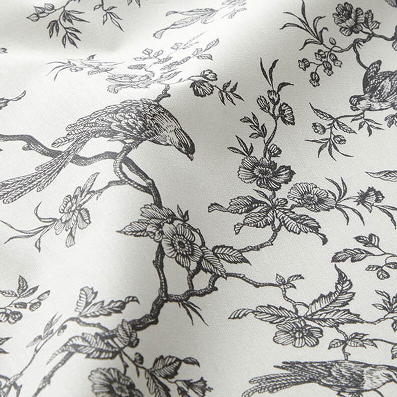 Cotton Cretonne birds – slate grey/offwhite,  image number 2